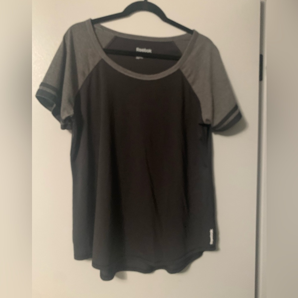 Reebok Gray and Black Women's Top